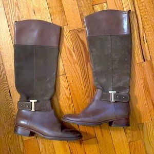 Tory Burch Asphalt Tan Tenley Riding Boot Sz 7